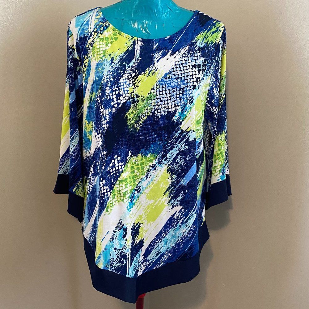 Alfred Dunner Boho Cottagecore Womens Tunic Size M